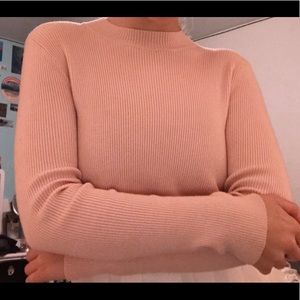 Baby pink mock neck sweater